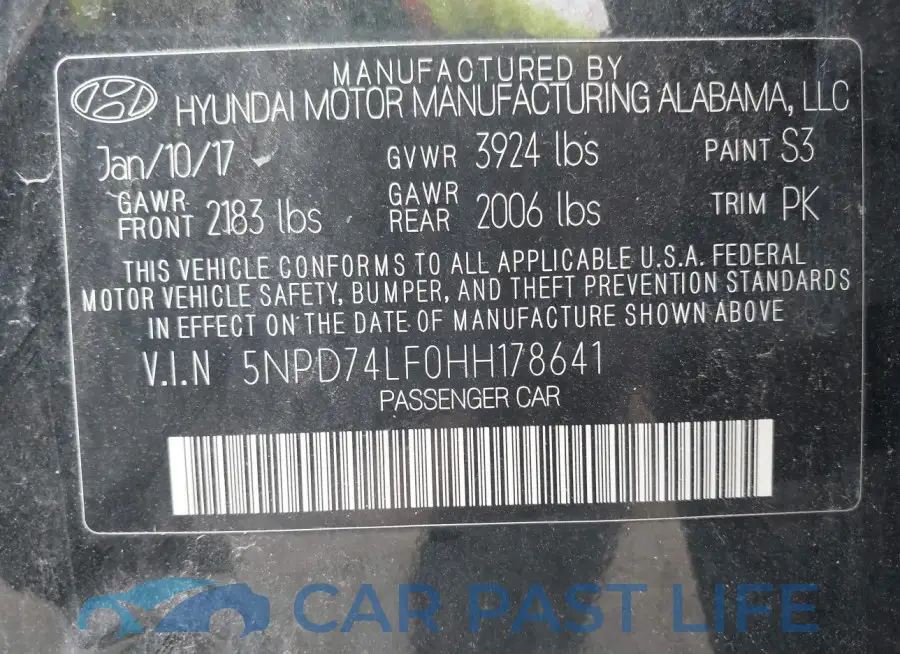 5NPD74LF0HH178641# 9