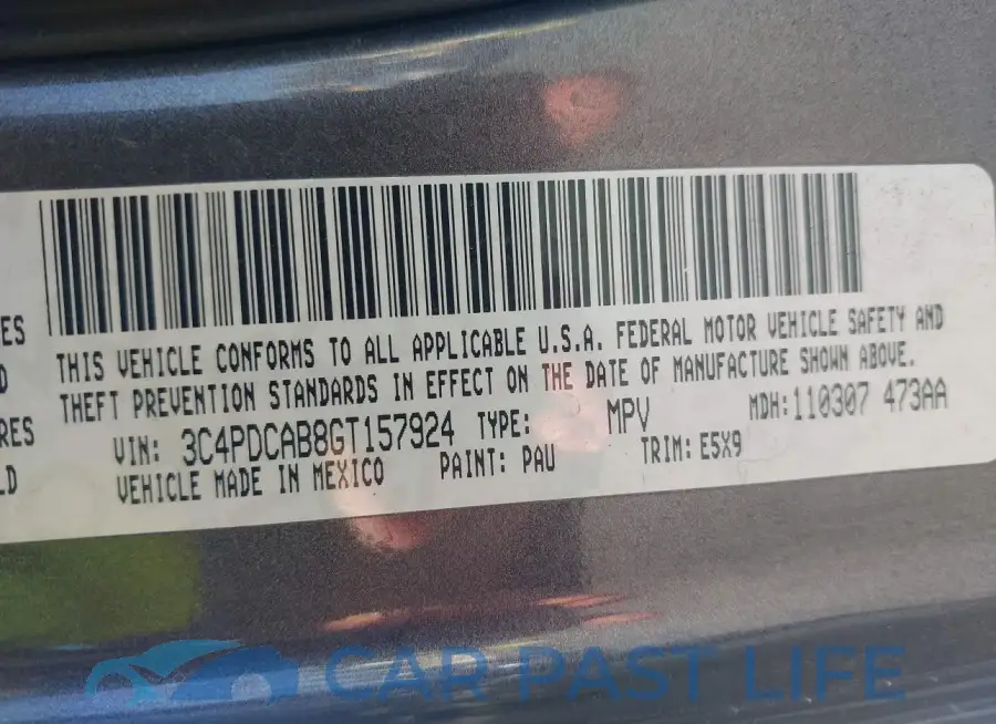 3C4PDCAB8GT157924# 9