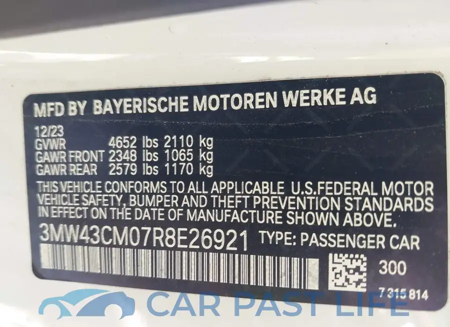3MW43CM07R8E26921# 9
