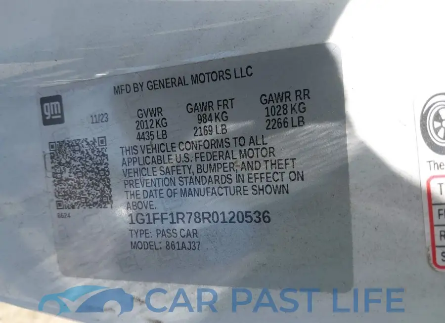 1G1FF1R78R0120536# 9