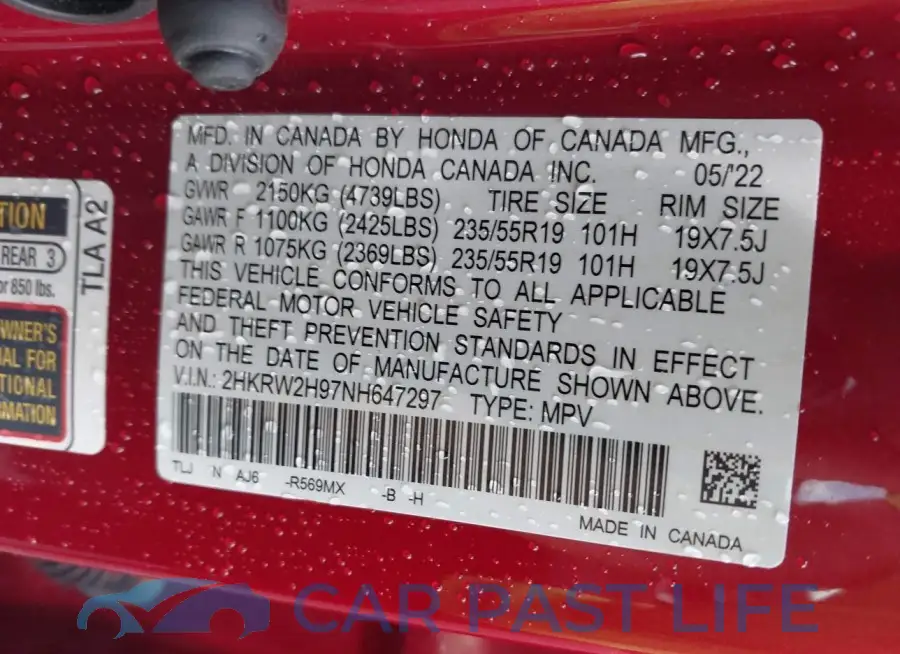 2HKRW2H97NH647297# 9