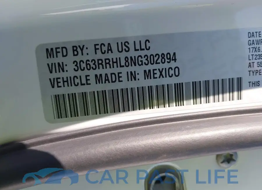 3C63RRHL8NG302894# 8