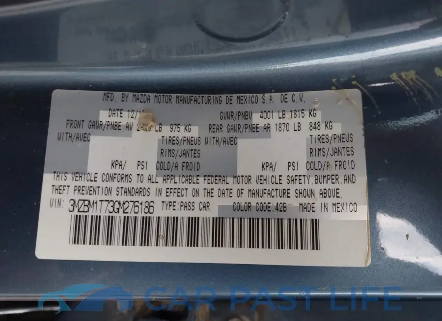 3MZBM1T73GM276186# 9