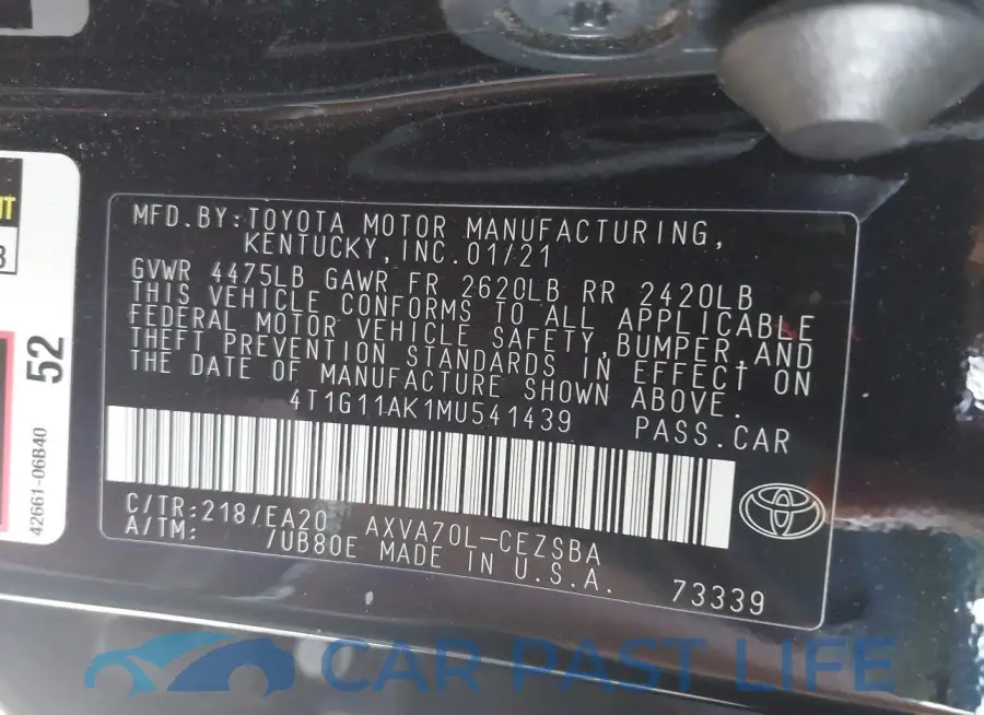 4T1G11AK1MU541439# 9