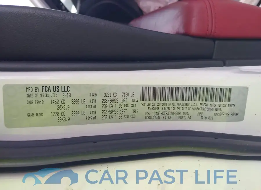 1C4SDHCT8JC100509# 9