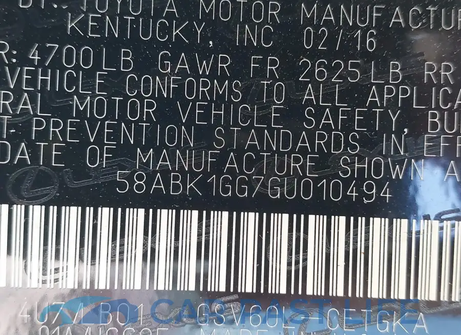 58ABK1GG7GU010494# 9