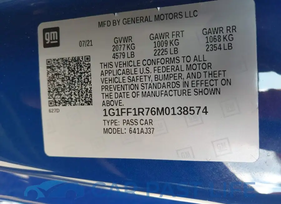 1G1FF1R76M0138574# 9