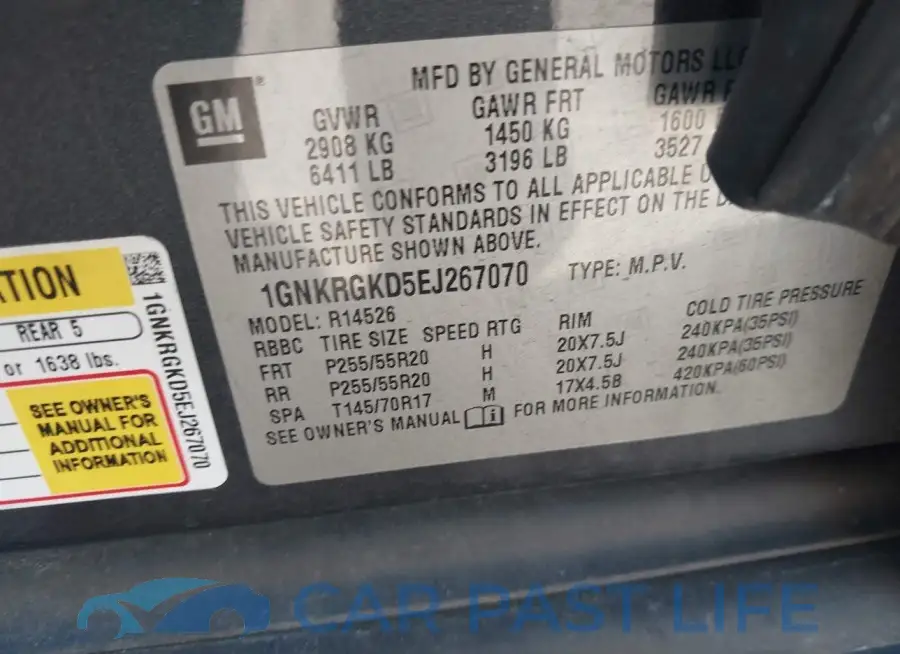 1GNKRGKD5EJ267070# 9