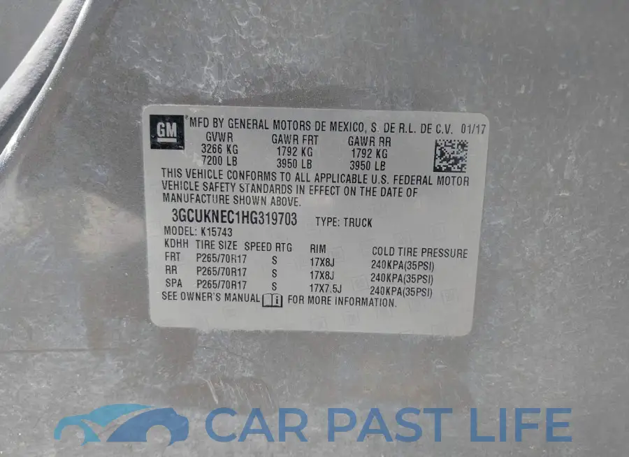 3GCUKNEC1HG319703# 9