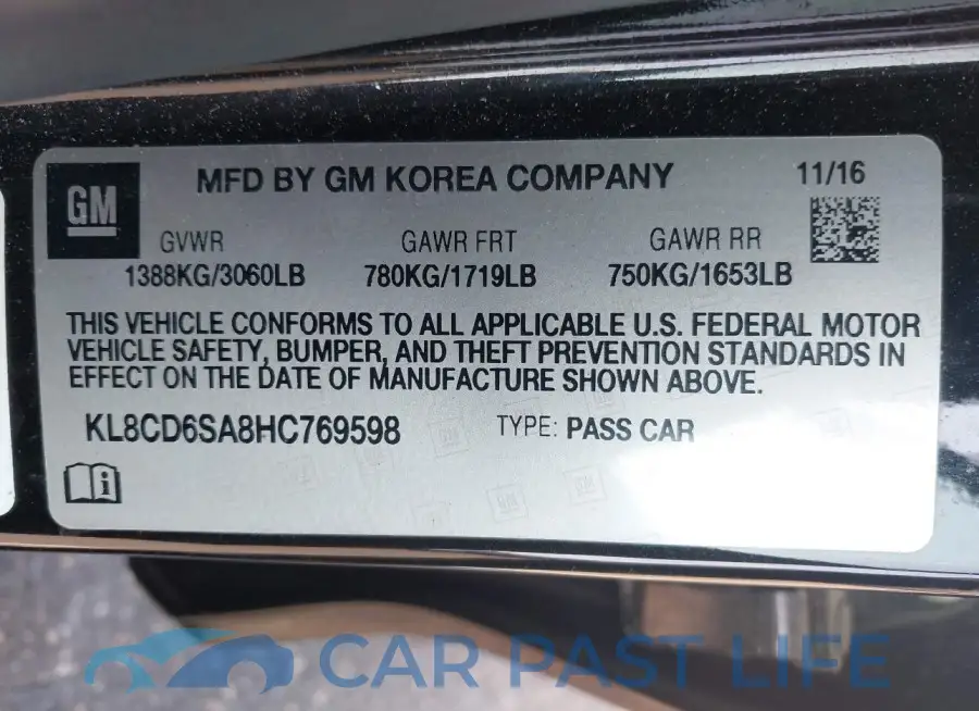 KL8CD6SA8HC769598# 9