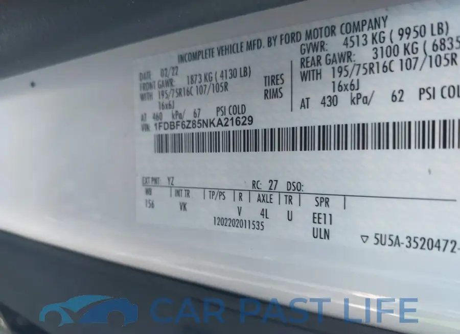 1FDBF6Z85NKA21629# 9
