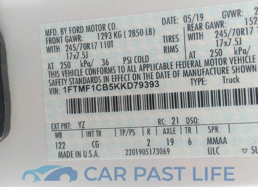 1FTMF1CB5KKD79393# 9