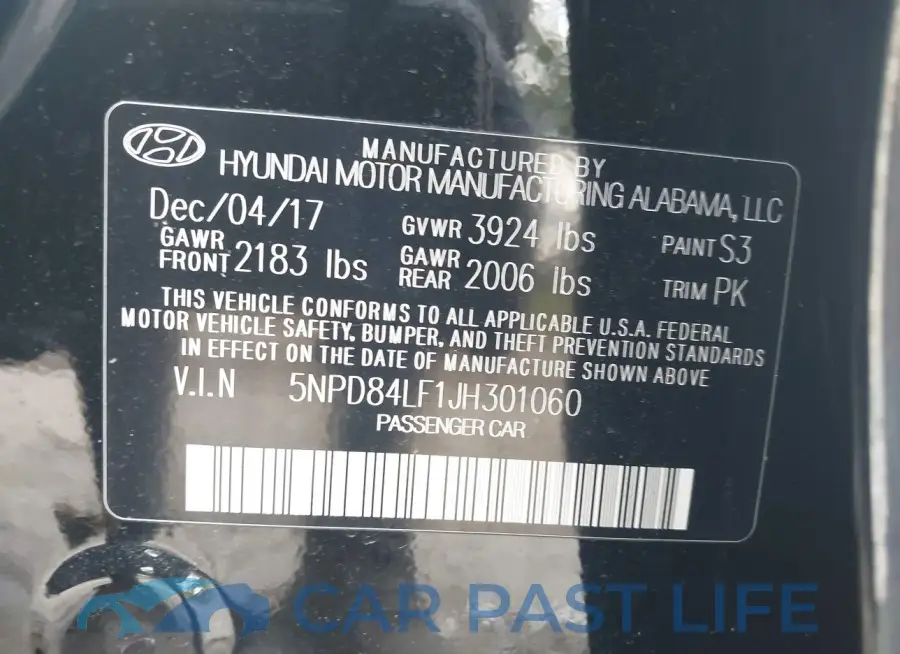 5NPD84LF1JH301060# 9