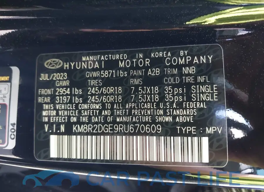 KM8R2DGE9RU670609# 9