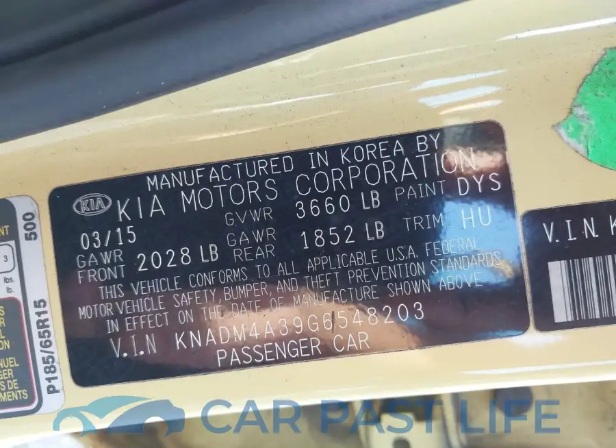 KNADM4A39G6548203# 9