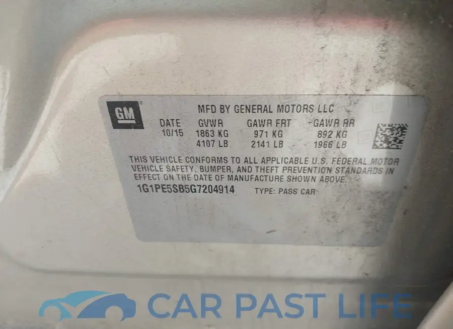 1G1PE5SB5G7204914# 9