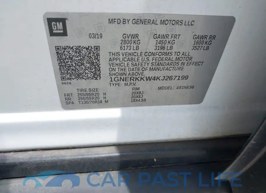 1GNERKKW4KJ267199# 9