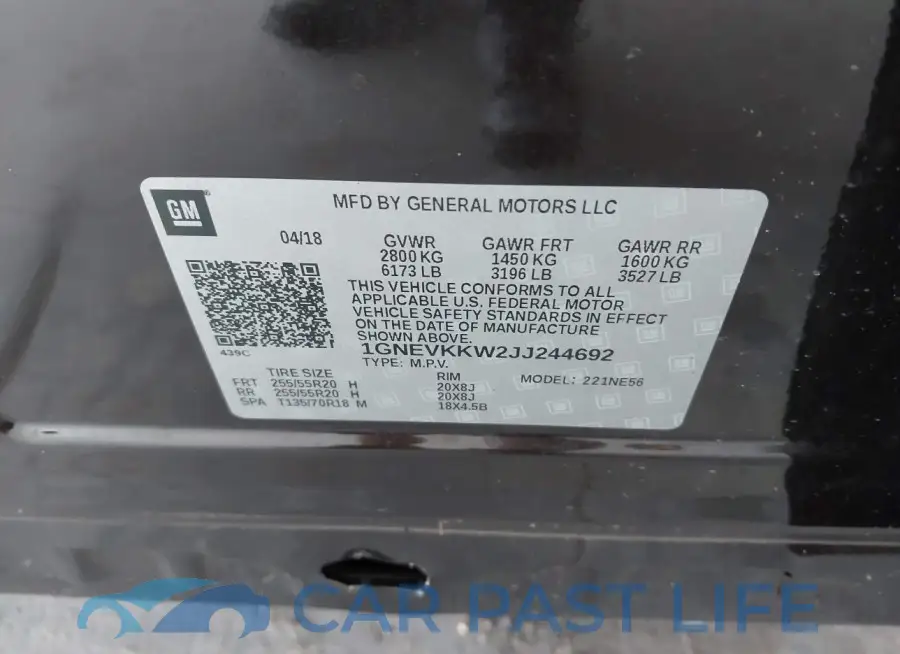 1GNEVKKW2JJ244692# 9