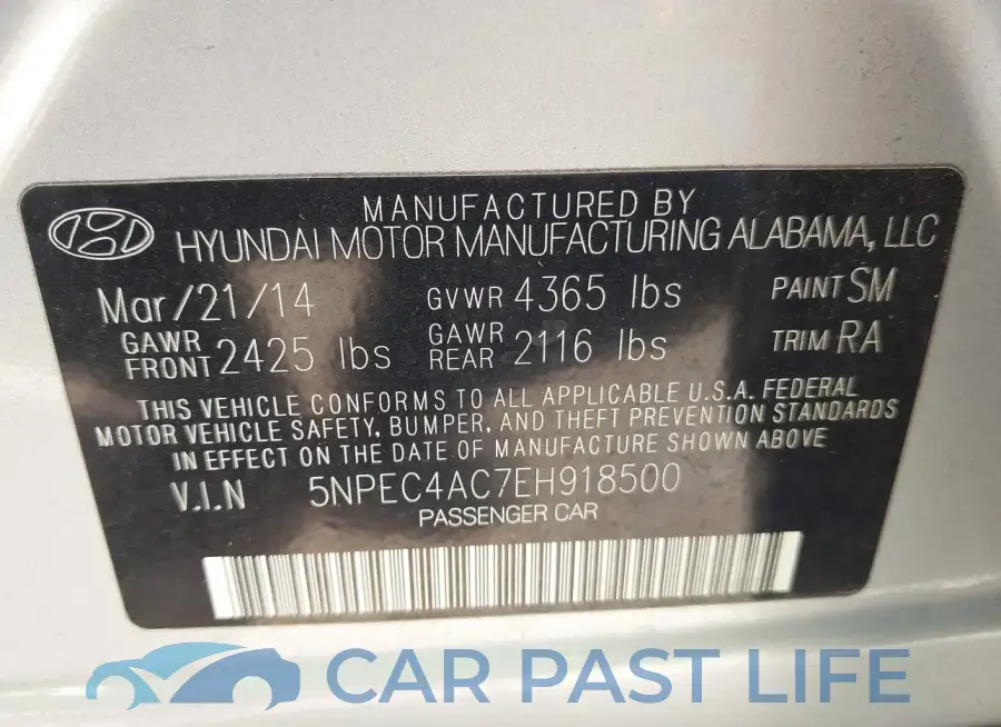5NPEC4AC7EH918500# 9