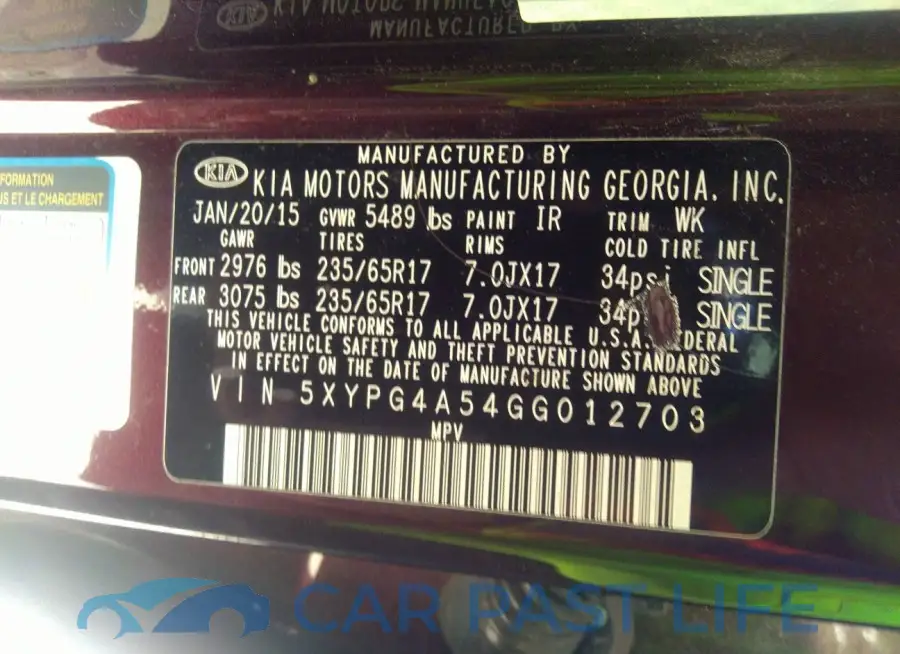 5XYPG4A54GG012703# 9
