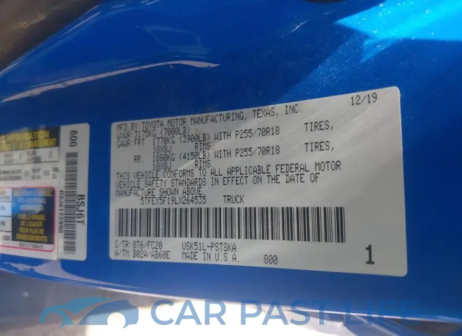 5TFEY5F19LX264535# 9