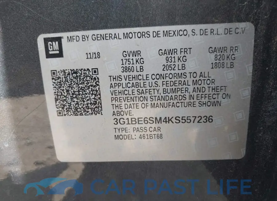 3G1BE6SM4KS557236# 9