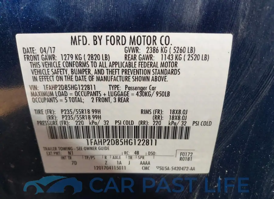 1FAHP2D85HG122811# 9