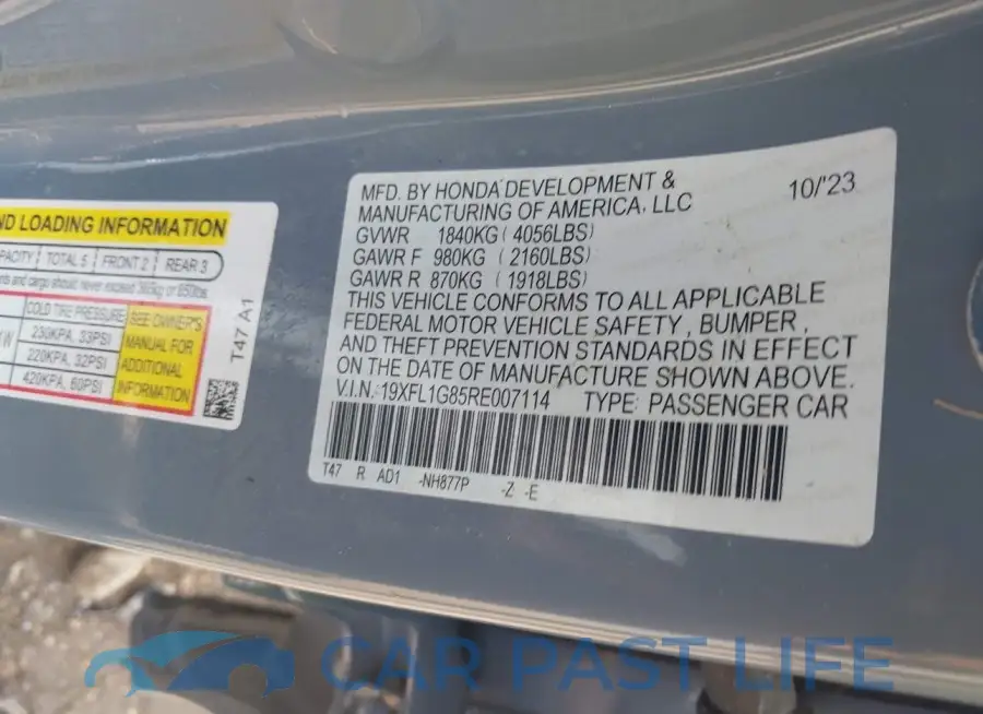 19XFL1G85RE007114# 9