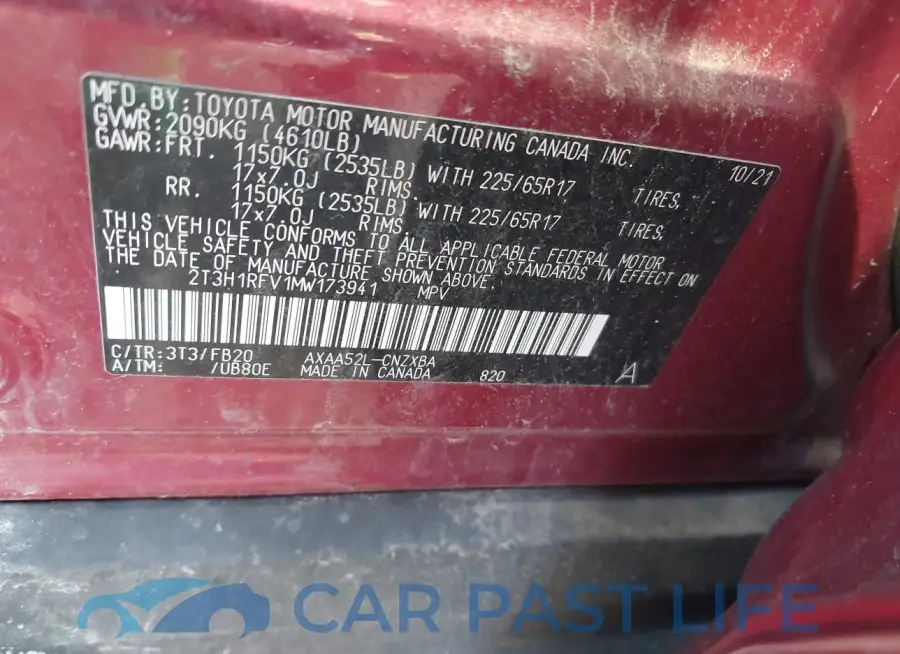 2T3H1RFV1MW173941# 9