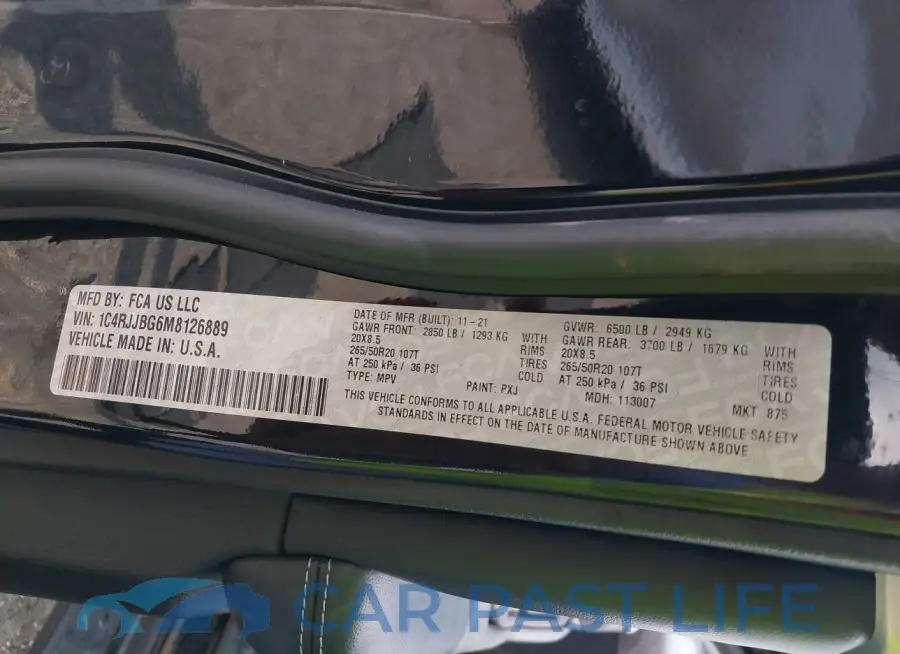 1C4RJJBG6M8126889# 9