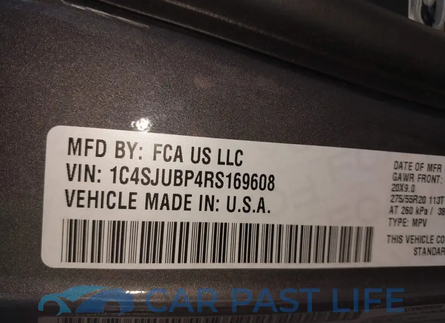 1C4SJUBP4RS169608# 9