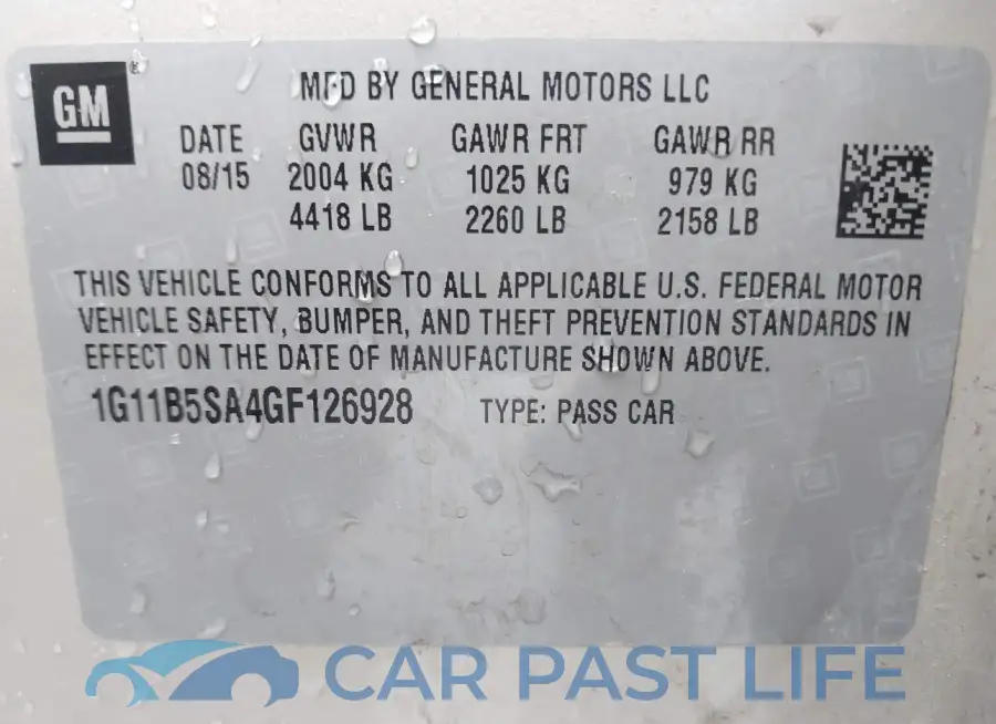 1G11B5SA4GF126928# 9