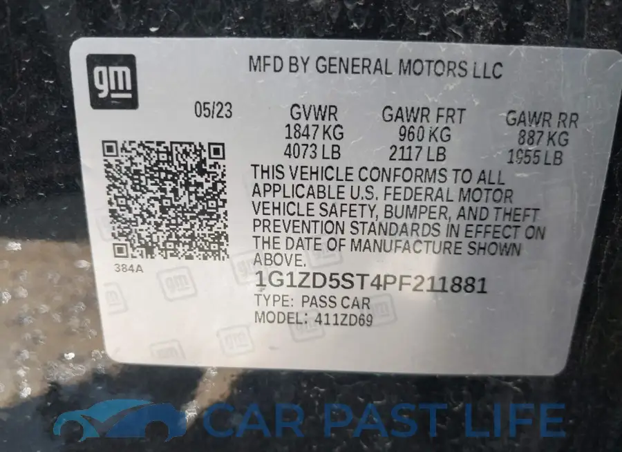 1G1ZD5ST4PF211881# 9
