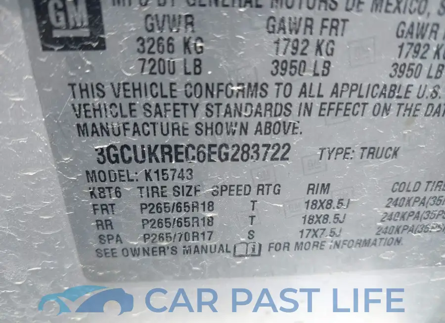 3GCUKREC6EG283722# 9