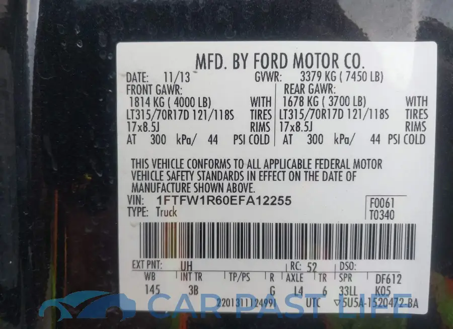 1FTFW1R60EFA12255# 9