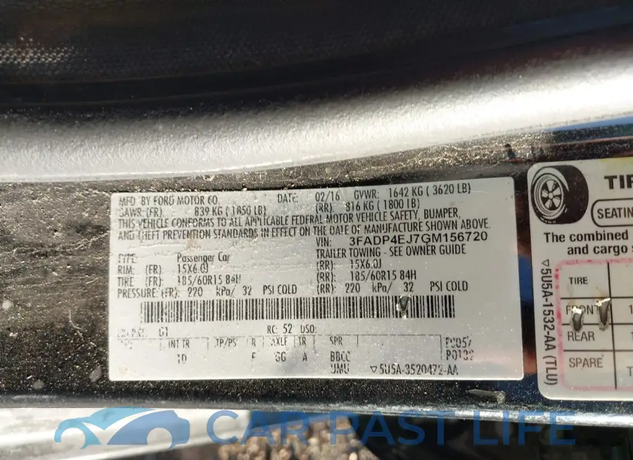 3FADP4EJ7GM156720# 9