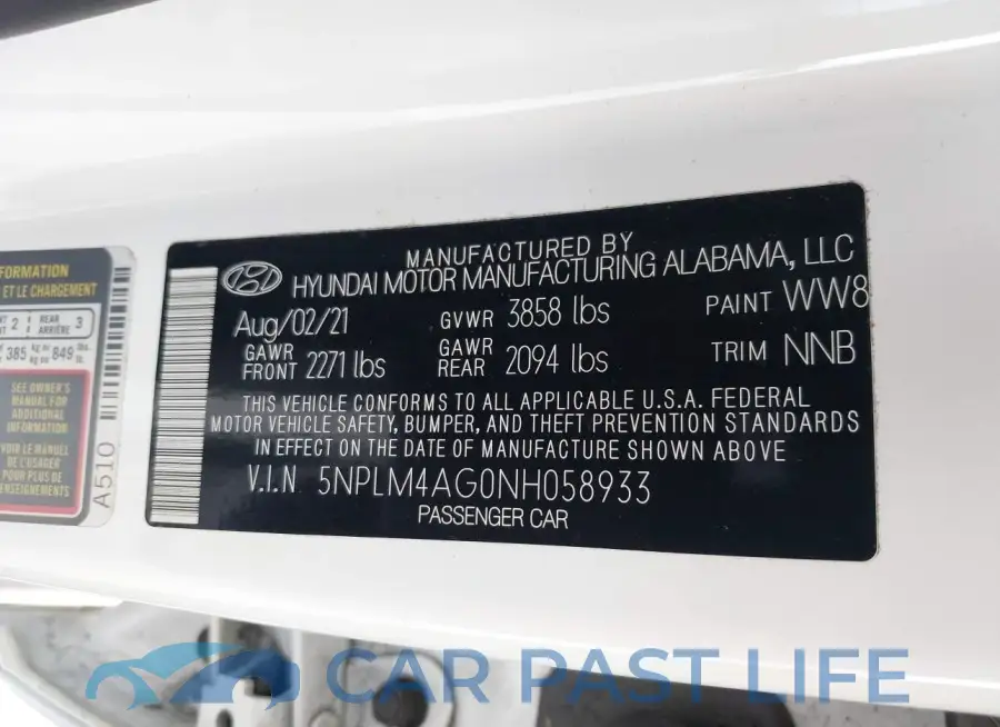 5NPLM4AG0NH058933# 9