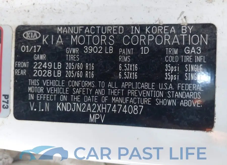 KNDJN2A2XH7474087# 9