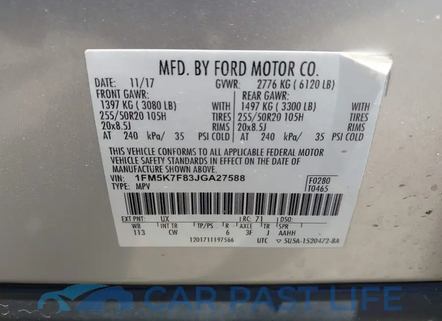 1FM5K7F83JGA27588# 9