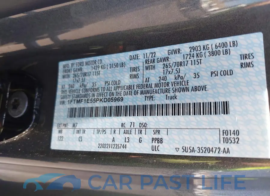 1FTMF1E55PKD05969# 9