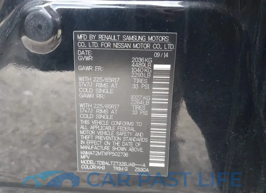 KNMAT2MTXFP502736# 9