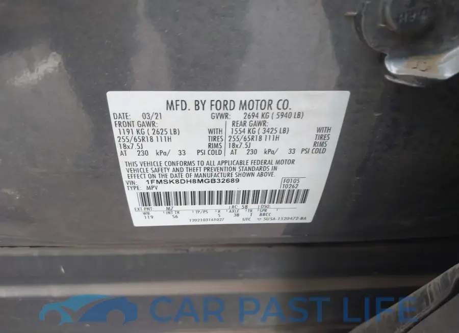 1FMSK8DH8MGB32689# 9