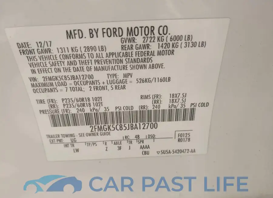 2FMGK5C85JBA12700# 9