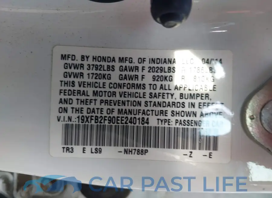 19XFB2F90EE240184# 9