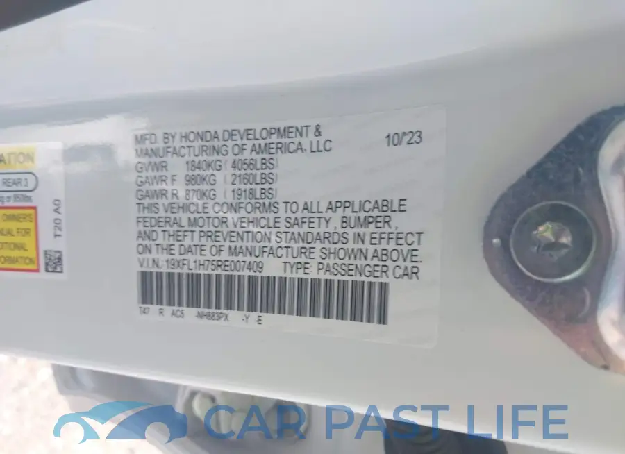 19XFL1H75RE007409# 9