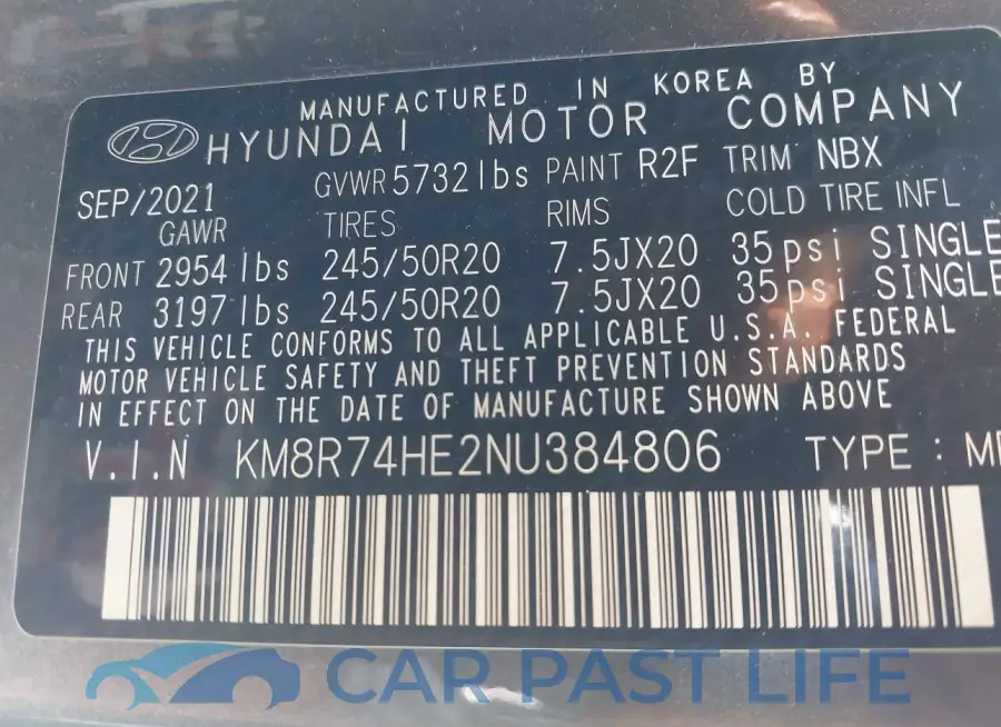 KM8R74HE2NU384806# 9