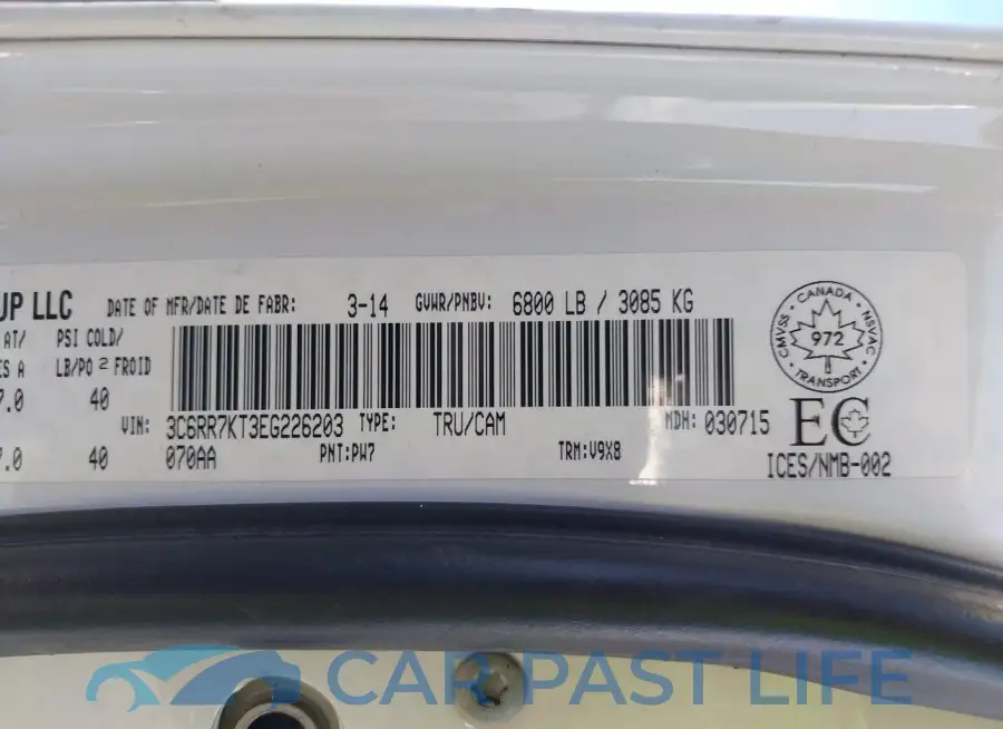 3C6RR7KT3EG226203# 9