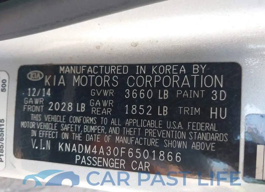 KNADM4A30F6501866# 9