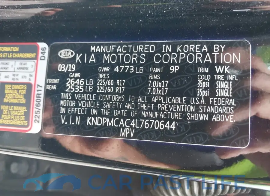 KNDPMCAC4L7670644# 9
