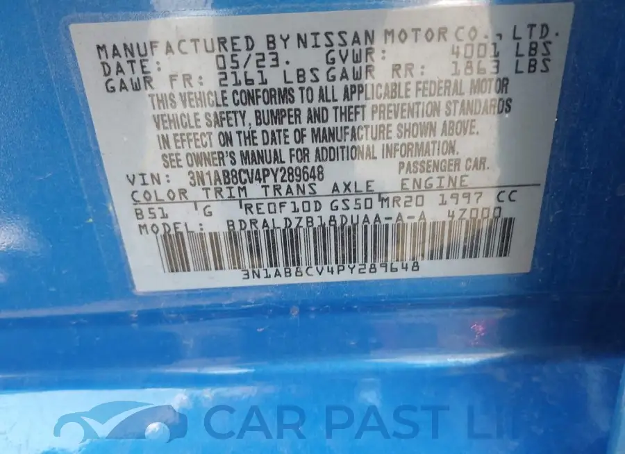 3N1AB8CV4PY289648# 9